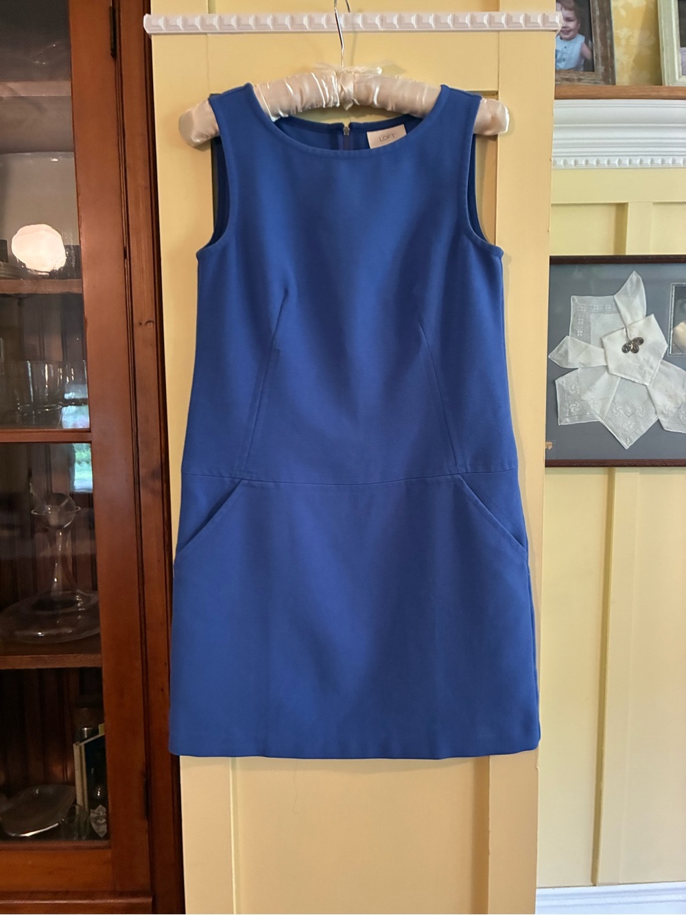 LOFT Sleeveless Sheath Dress in Cobalt Blue